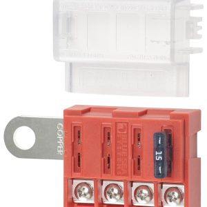 Blue Sea Systems Fuse Block, St Blade, 32 Volt DC, 100 Ampere Per Block/ 30 Ampere Per Circuit, Uses Ato®/ Atc® Blade Style Fuse – 5023-BSS
