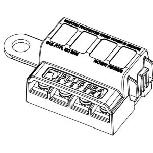 Blue Sea Systems Fuse Block, St Blade, 32 Volt DC, 100 Ampere Per Block/ 30 Ampere Per Circuit, Uses Ato®/ Atc® Blade Style Fuse – 5023-BSS