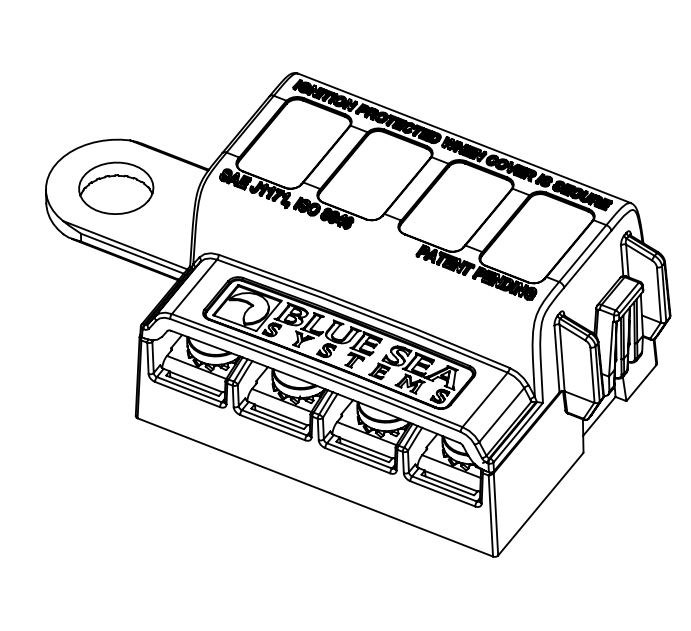 Blue Sea Systems Fuse Block, St Blade, 32 Volt DC, 100 Ampere Per Block/ 30 Ampere Per Circuit, Uses Ato®/ Atc® Blade Style Fuse – 5023-BSS