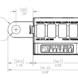Blue Sea Systems Fuse Block, St Blade, 32 Volt DC, 100 Ampere Per Block/ 30 Ampere Per Circuit, Uses Ato®/ Atc® Blade Style Fuse – 5023-BSS