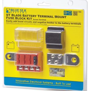 Blue Sea Systems Fuse Block, 32 Volt DC, 100 Amp Per Block/ 30 Amp Per Circuit, Uses Ato/ Atc Blade Style Fuse – 5024-BSS