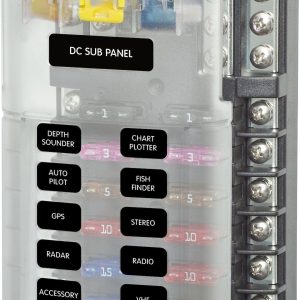 Blue Sea Systems Fuse Block, 32 Volt DC, 100 Amp Per Block/ 30 Amp Per Circuit, Uses Ato/ Atc Blade Style Fuse – 5026-BSS