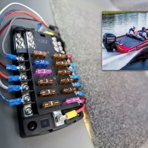 Blue Sea Systems Fuse Block, 32 Volt DC, 100 Amp Per Block/ 30 Amp Per Circuit, Uses Ato/ Atc Blade Style Fuse – 5026-BSS