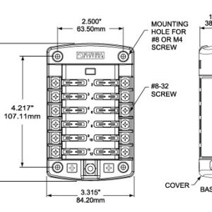 Blue Sea Systems Fuse Block, 32 Volts DC, 100 Amps Per Block/ 30 Amps Per Circuit, Uses Ato/ Atc Blade Style Fuse – 5029-BSS
