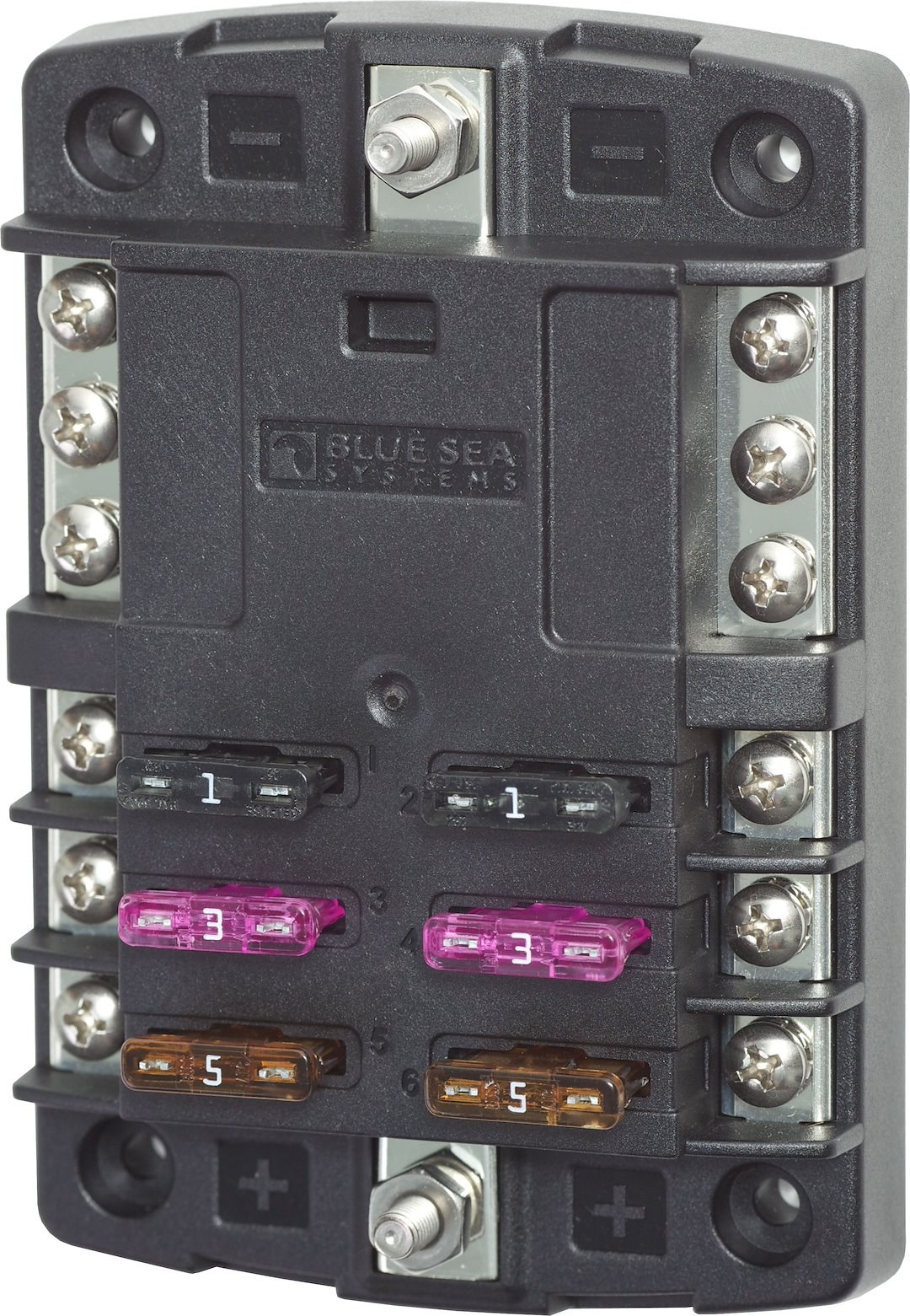 Blue Sea Systems Fuse Block, 32 Volts DC, 100 Amps Per Block/ 30 Amps Per Circuit, Uses Ato/ Atc Blade Style Fuse – 5030-BSS