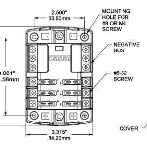 Blue Sea Systems Fuse Block, 32 Volts DC, 100 Amps Per Block/ 30 Amps Per Circuit, Uses Ato/ Atc Blade Style Fuse – 5030-BSS