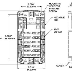 Blue Sea Systems Fuse Block, St Blade, 32 Volt DC, 100 Ampere Per Block/ 30 Ampere Per Circuit, Uses Ato®/ Atc® Blade Style Fuse – 5031-BSS