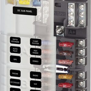 Blue Sea Systems Fuse Block, 32 Volt DC, 100 Amp Total/ 30 Amp Per Circuit, Uses Ato/ Atc Blade Style Fuse – 5032-BSS