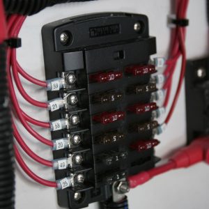 Blue Sea Systems Fuse Block, 32 Volts DC, 100 Amps Per Block/ 30 Amps Per Circuit, Uses Ato/ Atc Blade Style Fuse, With 12 Circuits – 5034-BSS