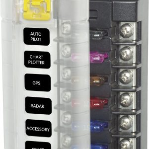 Blue Sea Systems Fuse Block, 32 Volt DC, 30 Amp Per Circuit/ 40 Amp Per Jumped Circuit Group, Uses Ato/ Atc Blade Style Fuse – 5035-BSS