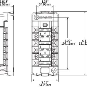 Blue Sea Systems Fuse Block, 32 Volt DC, 30 Amp Per Circuit/ 40 Amp Per Jumped Circuit Group, Uses Ato/ Atc Blade Style Fuse – 5035-BSS