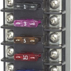 Blue Sea Systems Fuse Block, 32 Volts DC, 30 Amps Per Circuit/ 40 Amps Per Jumped Circuit Group, Uses Ato/ Atc Blade Style Fuse – 5037-BSS