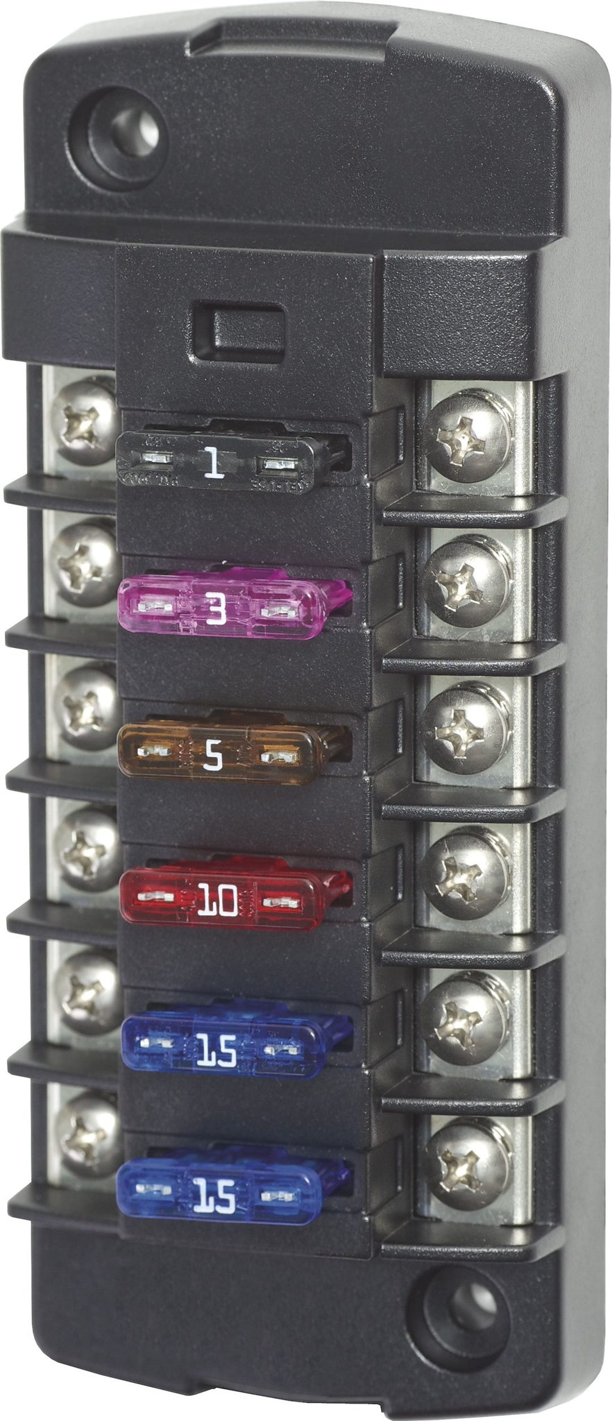 Blue Sea Systems Fuse Block, 32 Volts DC, 30 Amps Per Circuit/ 40 Amps Per Jumped Circuit Group, Uses Ato/ Atc Blade Style Fuse – 5037-BSS