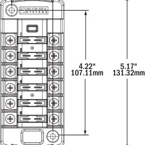 Blue Sea Systems Fuse Block, 32 Volts DC, 30 Amps Per Circuit/ 40 Amps Per Jumped Circuit Group, Uses Ato/ Atc Blade Style Fuse – 5037-BSS