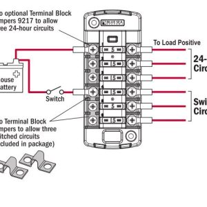Blue Sea Systems Fuse Block, 32 Volts DC, 30 Amps Per Circuit/ 40 Amps Per Jumped Circuit Group, Uses Ato/ Atc Blade Style Fuse – 5037-BSS