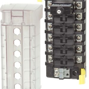 Blue Sea Systems Circuit Breaker Block, 6 Position Independent Source Without Ground Base – 5050-BSS