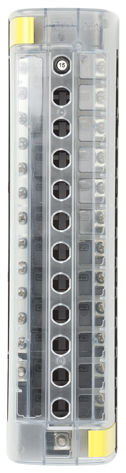 Blue Sea Systems Circuit Breaker Block, 12 Position Common Source with Ground Base – 5054-BSS