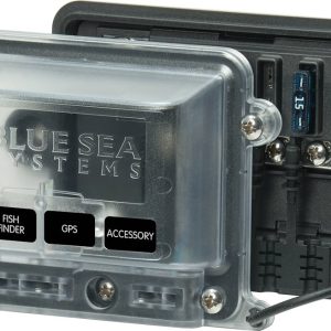 Blue Sea Systems Fuse Block, St Blade, 32 Volts DC/ 80 Amp Per Block/ 25 Amp Per Circuit, Water Resistant, Uses Ato®/ Atc® Blade Style Fuse – 5056-BSS