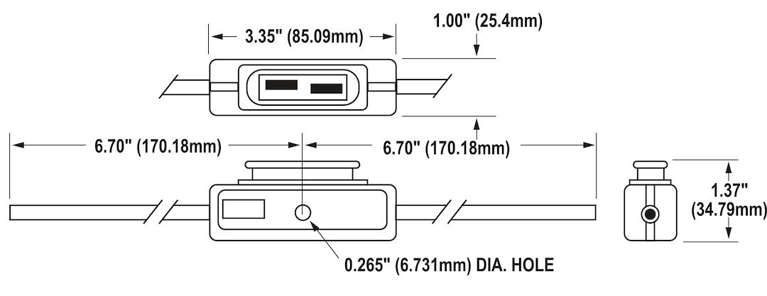 Blue Sea Systems Fuse Holder, For Maxi IN-Line Fuse, 48 Amps, 32 Volts DC – 5068-BSS