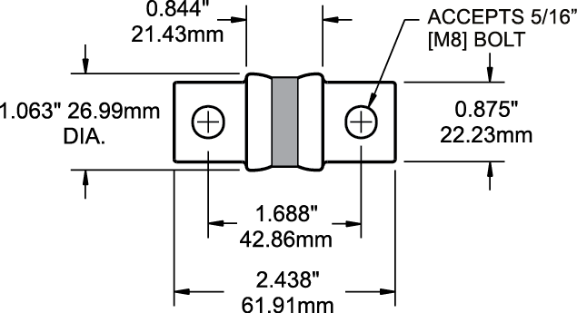 Blue Sea Systems Fuse, Bolt-On Fuse, A3T/ Class T, 110 Ampere/ 125 Volt DC, Single – 5112-BSS