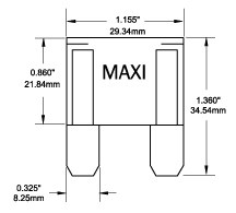 Blue Sea Systems Fuse, Blade Fuse, Maxi, 30 Amps/ 32 Volts DC, Single – 5138-BSS