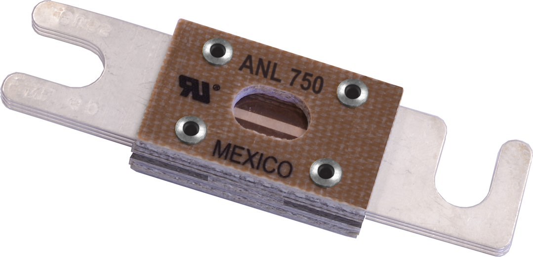 Blue Sea Systems Fuse, Bolt-On Fuse, Anl, 750 Amps/ 32 Volt DC, Single, Silver Plated Connector Blade – 5163-BSS