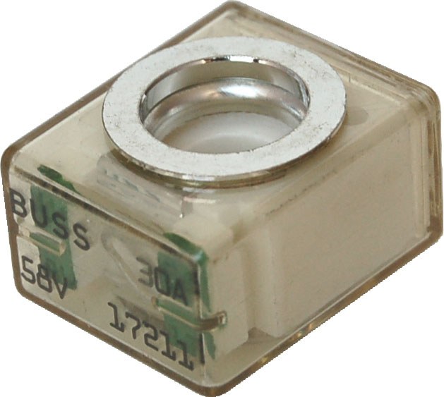 Blue Sea Systems Fuse, Terminal Fuse, Mrbf, 30 Amp, Single, 58 Volt DC, Light Green – 5175-BSS