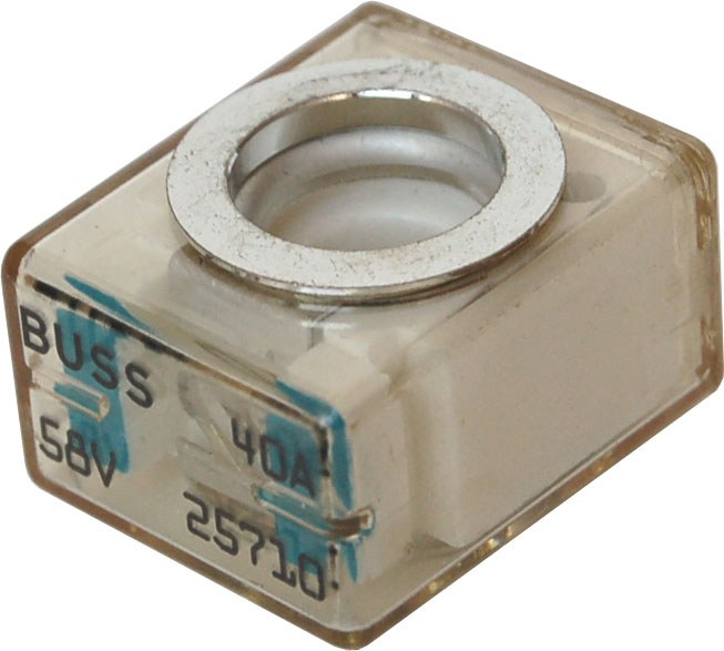 Blue Sea Systems Fuse, Terminal Fuse, Mrbf, 40 Amp, Single, 58 Volt DC, Light Blue – 5176-BSS