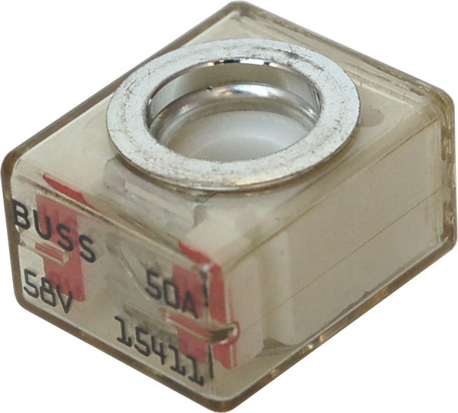 Blue Sea Systems Fuse, Terminal Fuse, Mrbf, 50 Amp, Single, 58 Volt DC, Red – 5177-BSS