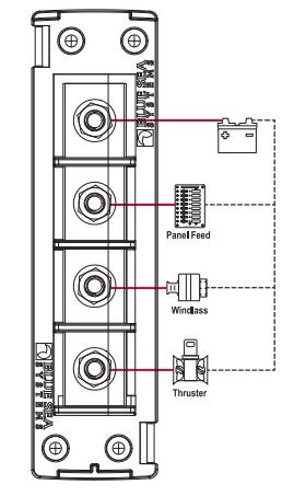Blue Sea Systems Fuse Block, 58 Volts DC, 300 Amps Per Block/ 240 Amps Per Circuit, Uses Three Mrbf Terminal Fuse – 5196-BSS