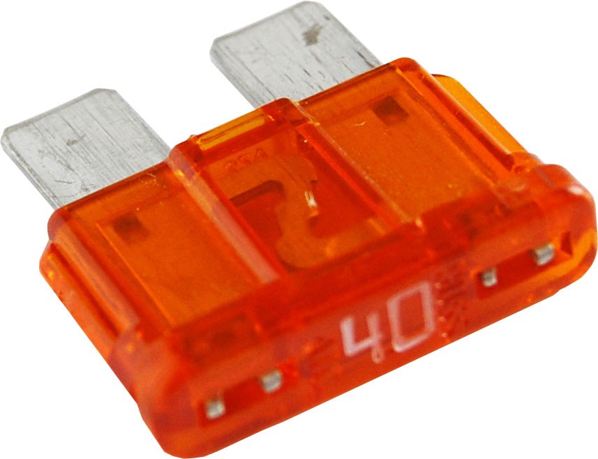 Blue Sea Systems Fuse, Blade Fuse, Ato/ Atc, 40 Amps/ 32 Volts DC, Set of 2, Tin-Plated Connector Blades – 5246-BSS