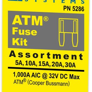 Blue Sea Systems Fuse Assortment, 5-Piece, Atm Fuse, 32 Volts DC, With 5 Amps Fuse/ 10 Amps Fuse/ 15 Amps Fuse/ 20 Amps Fuse/ 30 Amps Fuse – 5286-BSS