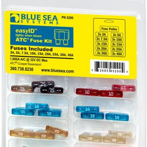 Blue Sea Systems Fuse Assortment, 27-Piece, Blade Fuse, Easyid Fuse – 5290-BSS