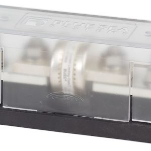 Blue Sea Systems Fuse Block, 160 Volts DC, 400 Amps, Uses Class T Fuse, With Protective Cover and 8 Write-On Circuit Labels – 5502-BSS
