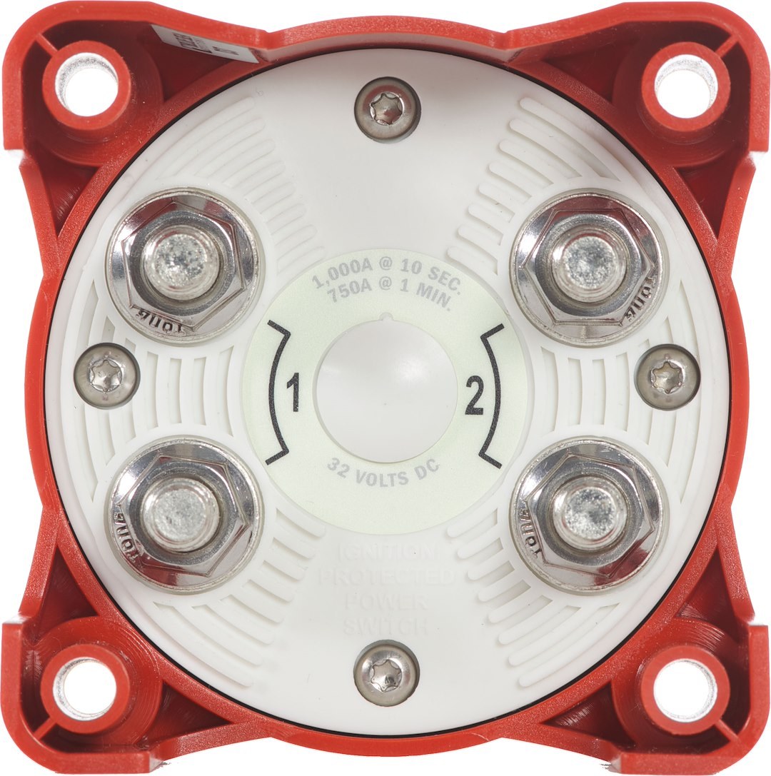 Blue Sea Systems Battery Selector Switch, E-Series, Use to Simultaneously Switch Two Isolated Battery Banks, 2 Position, 2 Batteries – 5510E-BSS