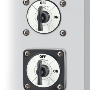 Blue Sea Systems Battery Disconnect Switch, M Series, 48 Volts DC, Single Circuit On-Off, 300 Amps, Black, With Key, Tinned Copper Stud – 6005200-BSS