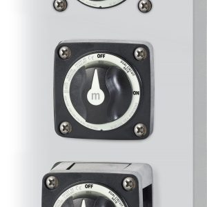 Blue Sea Systems Battery Selector Switch, M Series, Use to Simultaneously Switch Two Isolated Battery Banks, 2 Position, 2 Batteries – 6010200-BSS