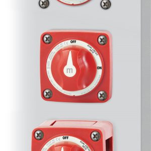 Blue Sea Systems Battery Selector Switch, M Series, Use to Simultaneously Switch Two Isolated Battery Banks, 2 Position, 2 Batteries – 6010-BSS