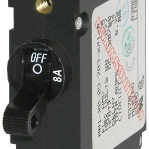 Blue Sea Systems Circuit Breaker, A Series, 8 Ampere, 240 Volt AC/ 65 Volt DC, For Blue Sea System Electrical Panels, Black – 7347-BSS