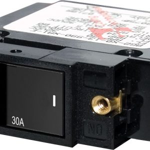Blue Sea Systems Circuit Breaker, A Series, 30 Amps/ 240 Volt AC/ 32 Volt DC, Single Pole Magnetic Hydraulic Type, Flat Rocker Actuator – 7406-BSS