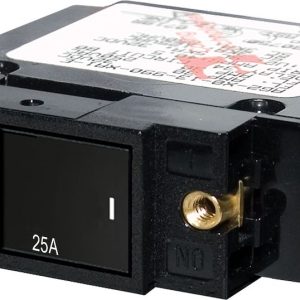 Blue Sea Systems Circuit Breaker, A Series, 25 Ampere, 240 Volt AC/ 32 Volt DC, Single Pole Magnetic Hydraulic Type – 7430-BSS