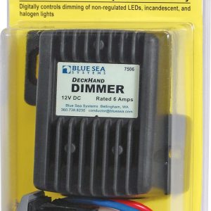 Blue Sea Systems Dimmer Switch, Deckhand ™, For Non-Regulated LED/ Incandescent/ Halogen Lights, 12 Volts, 12 Amps, Gray – 7507-BSS
