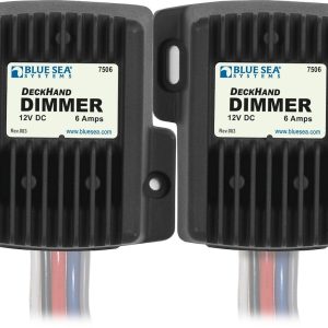 Blue Sea Systems Dimmer Switch, Deckhand ™, For Non-Regulated LED/ Incandescent/ Halogen Lights, 12 Volts, 12 Amps, Gray – 7507-BSS