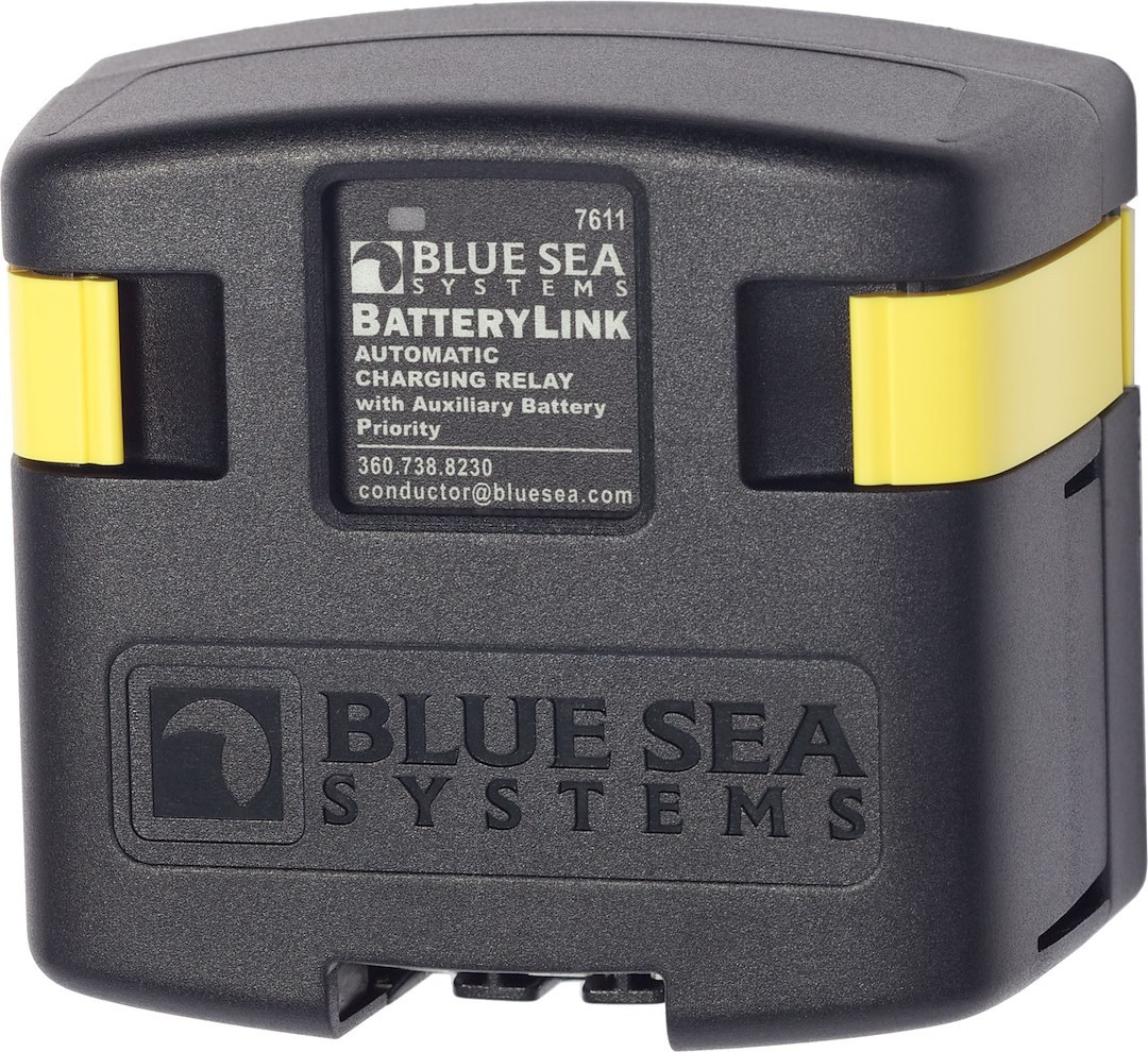 Blue Sea Systems Battery Voltage Sensing Relay, 12/24 Volts DC, 120 Amps Continuous/ 210 Amps Intermittent, 1/0 Awg Cable Size – 7611-BSS