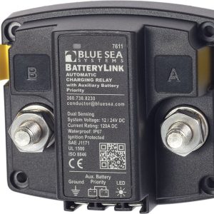 Blue Sea Systems Battery Voltage Sensing Relay, 12/24 Volts DC, 120 Amps Continuous/ 210 Amps Intermittent, 1/0 Awg Cable Size – 7611-BSS