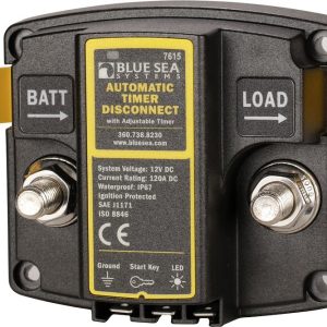 Blue Sea Systems Battery Disconnect Switch, Automatic Timer Disconnect, 12 Volt DC, 120 Amp – 7615-BSS