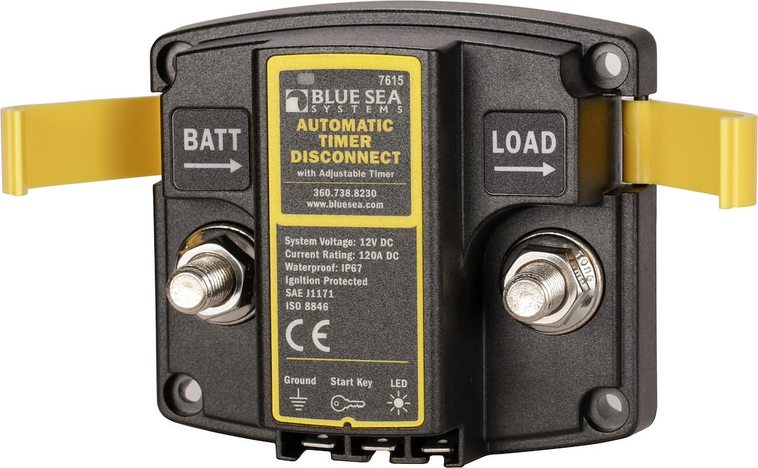 Blue Sea Systems Battery Disconnect Switch, Automatic Timer Disconnect, 12 Volt DC, 120 Amp – 7615-BSS
