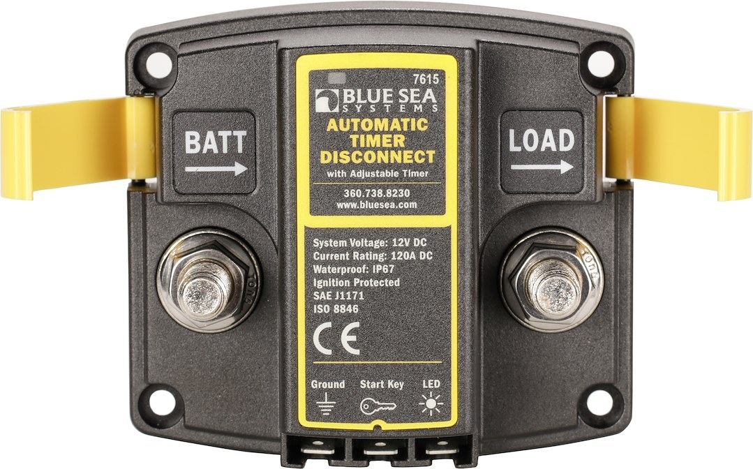 Blue Sea Systems Battery Disconnect Switch, Automatic Timer Disconnect, 12 Volt DC, 120 Amp – 7615-BSS