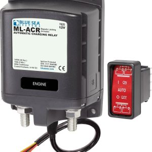 Blue Sea Systems Battery Voltage Sensing Relay, Ml Series, Tinned Wire Control Circuit Connection, 12 Volts DC – 7620-BSS