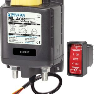 Blue Sea Systems Battery Voltage Sensing Relay, Ml Series, Tinned Wire Control Circuit Connection, 12 Volts DC – 7622-BSS